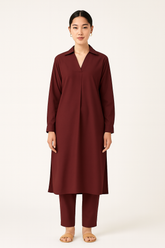 Silk Karandi 2PC Maroon