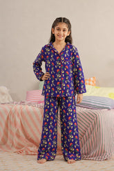 Navy Carnival Linen Night Suit