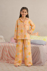 Sunflower Bloom Linen Night Suit