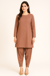 Slub Khaddar 2PC Tobacco