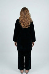 Black Velvet Co-ord Set — Button Down