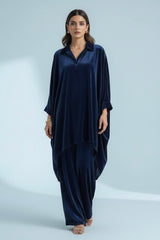 Relaxed Navy Velvet Set
