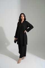 Black Crepe Coord Set