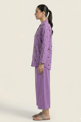 Winter Cotton Embroidered Set Lilac