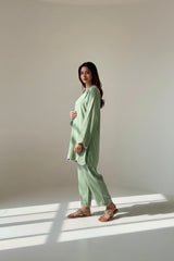 Sage Green Cambric Embellished Set