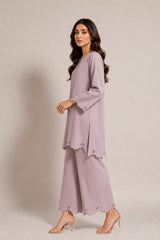 Scalloped Coord Set Mauve