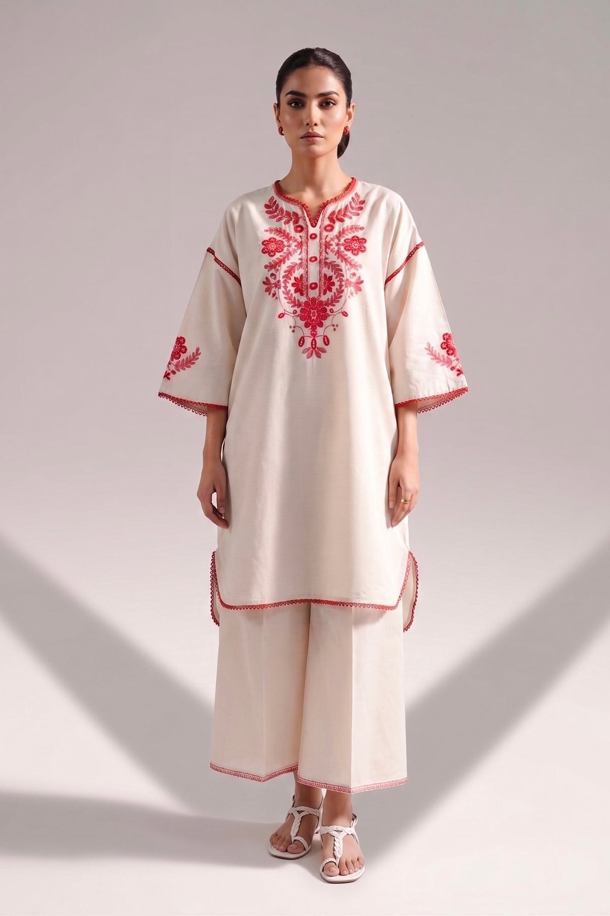 White Serne Lawn Cotton Set