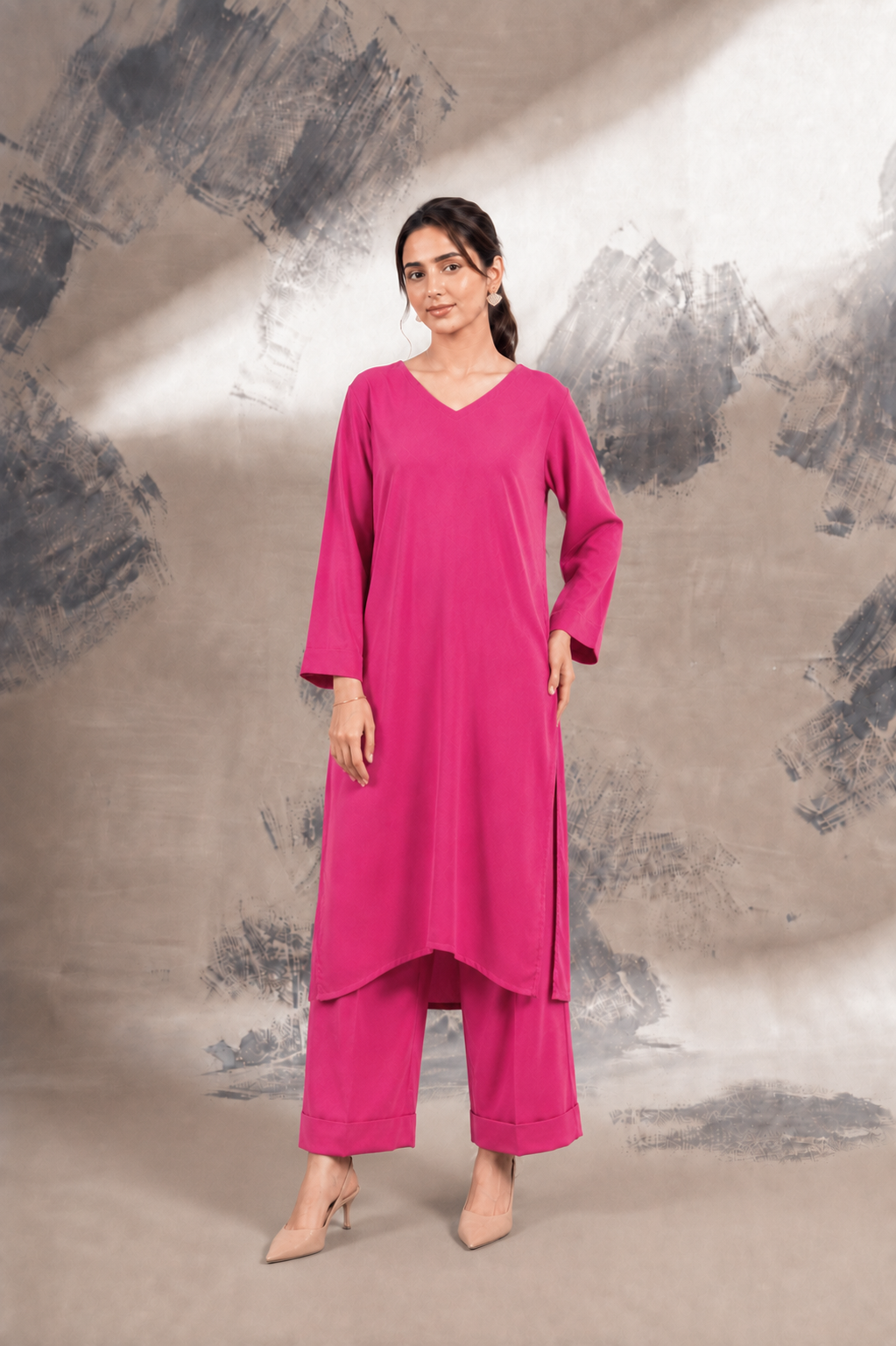 Karandi Ease Set Fuschia