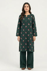 Winter Cotton Embroidered Set Green