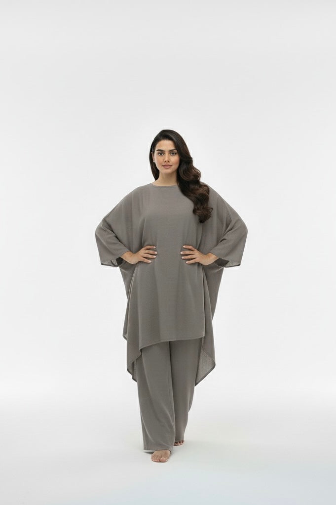 Neutral Grey Kaftan Wool Set