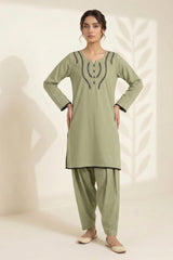 Sage Green Lawn Embellished Set