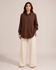 Oversized Blend Shirt Chocolate