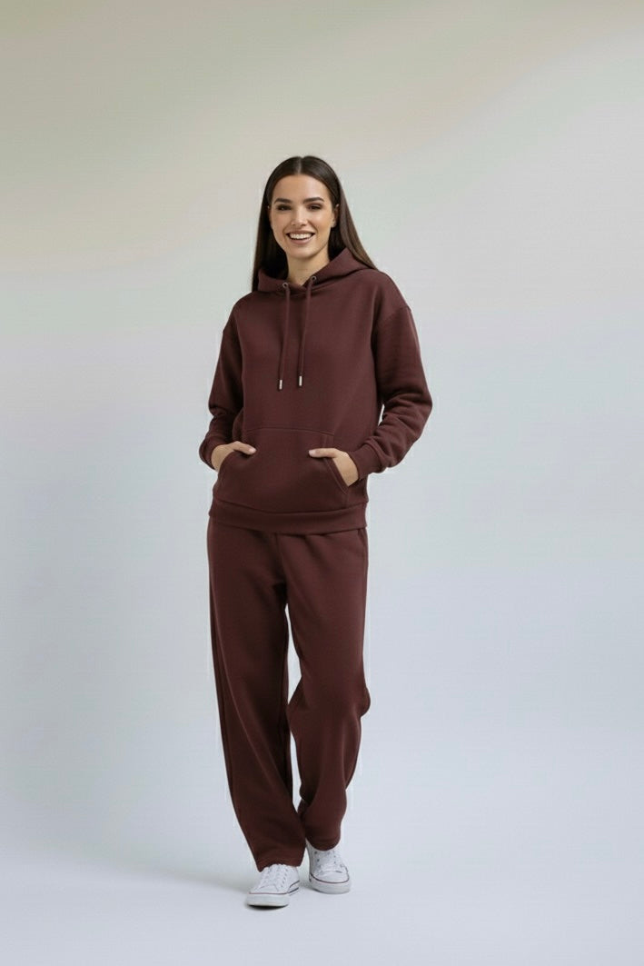 Cozy Fleece Hoodie Maroon