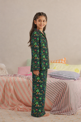 Forest Holly Linen Night Suit