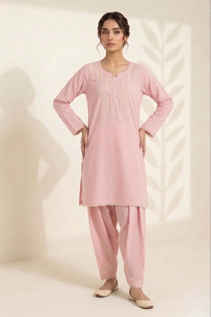 Pink Lawn Embellished Set