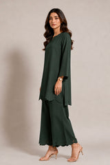 Scalloped Coord Set Emerald