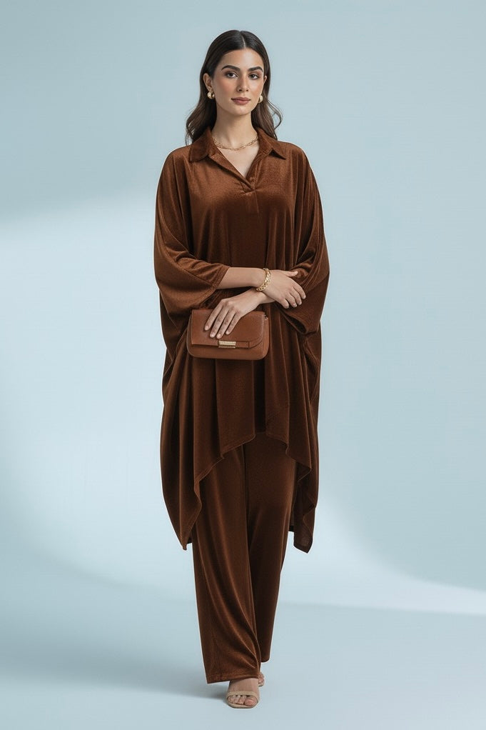 Relaxed Brown Velvet Set