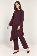 Ayla Asymmetric Set - Burgundy
