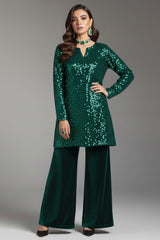 Emerald Velvet Sequin Set