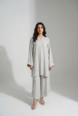 Mist Grey Crepe Coord Set