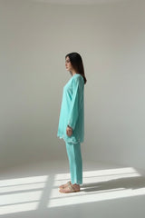 Aqua Cambric Embellished Set