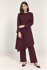 Ayla Asymmetric Set - Burgundy