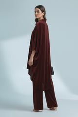 Relaxed Maroon Velvet Set
