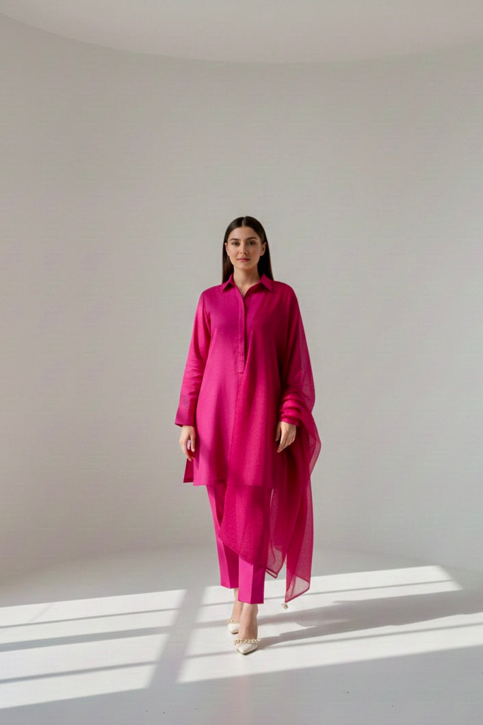 Dobby Cambric Fuschia 3PC