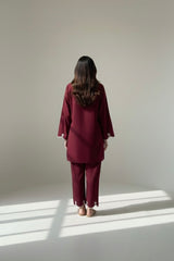 Maroon Cambric Embellished Set