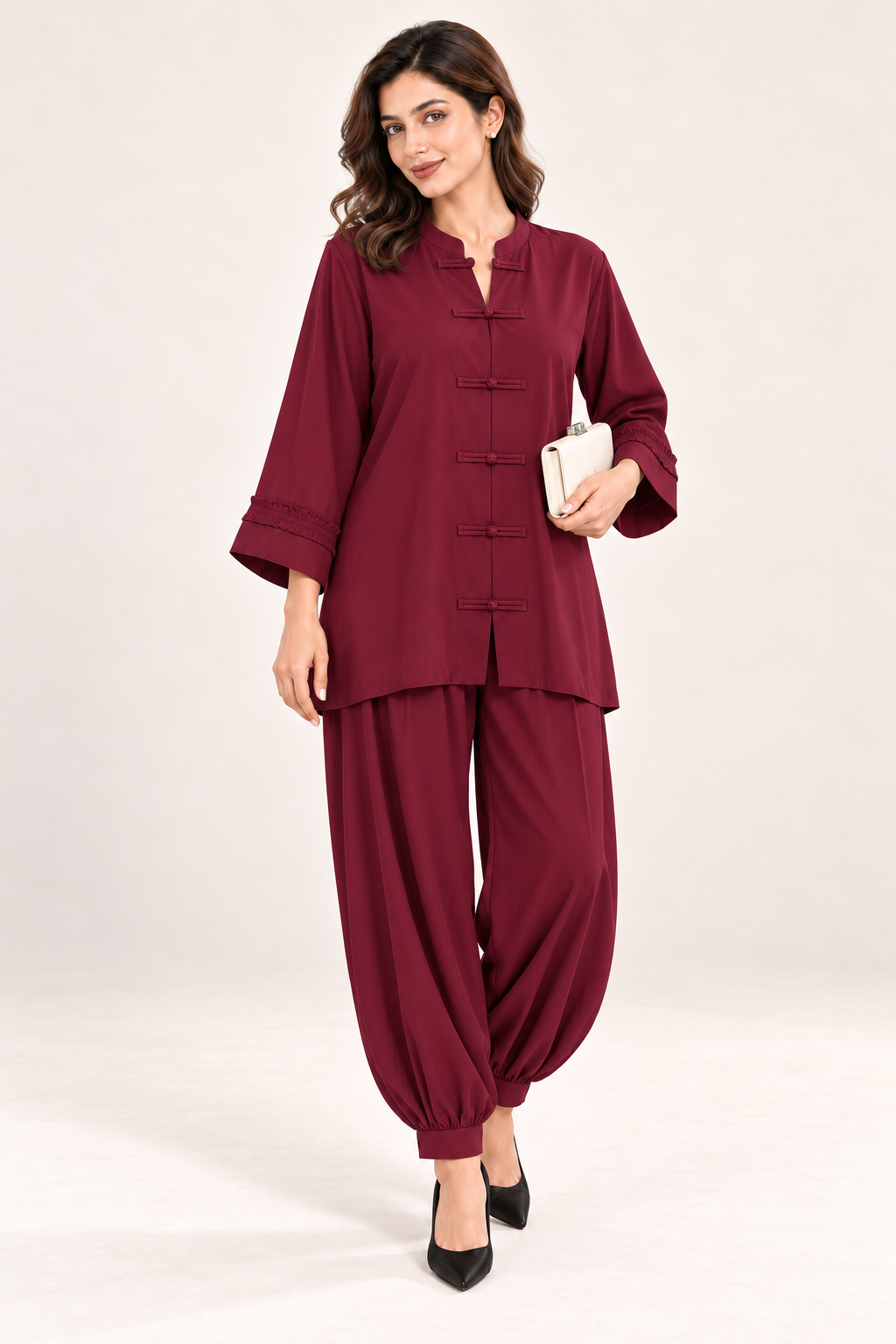 Poise Co-ord Set – Burgundy