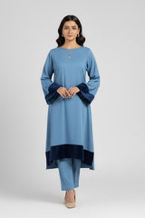 Blue Karandi Velvet Set