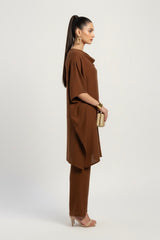 Wool Cowl Set Tobacco