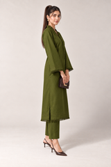 The Fringe Poplin Set – Dark Olive