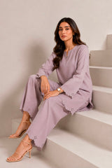 Scalloped Coord Set Mauve
