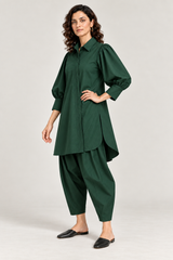 The Sculpted Poplin Set – Green
