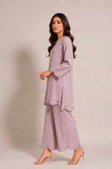 Scalloped Coord Set Mauve
