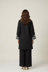 Winter Cotton Embroidered Set Black