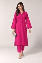 The Fringe Poplin Set – Fuschia
