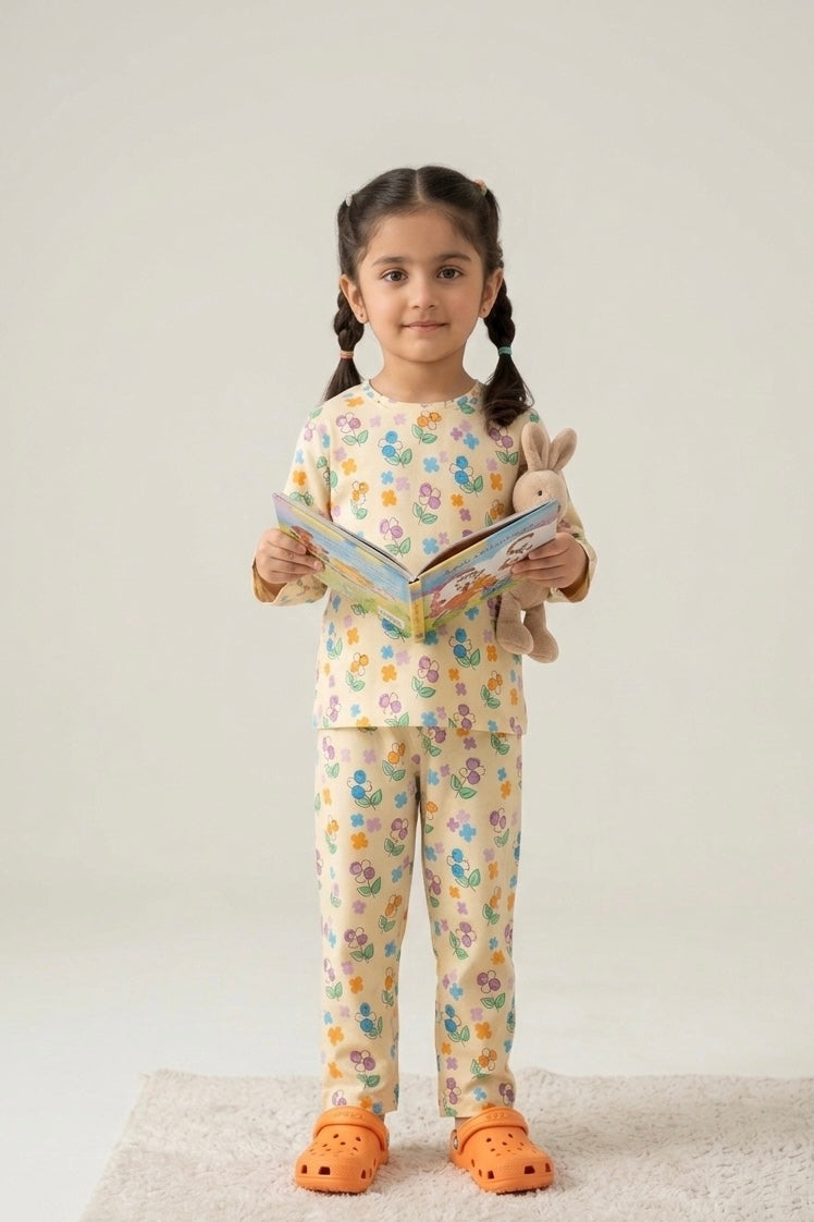 Pastel Bloom Kids Night Suit