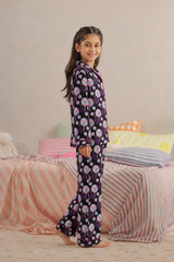 Magenta Poppy Linen Night Suit