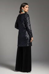 Navy Velvet Sequin Set