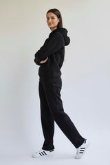 Cozy Fleece Straight Pants Black