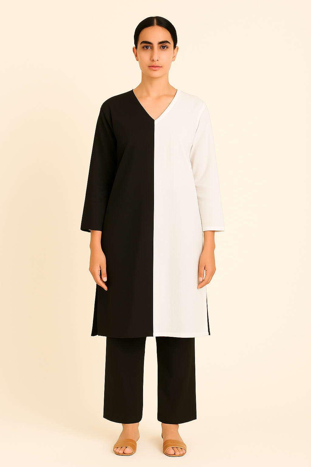 Monochrome Cotton Solid 2PC