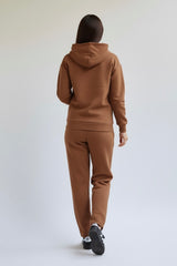 Cozy Fleece Straight Pants Brown