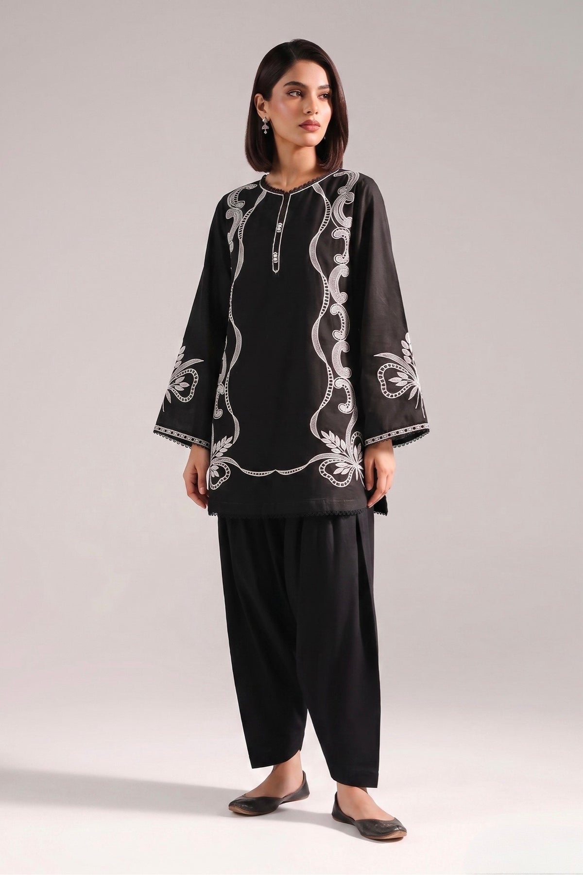 Black Embroidered Set