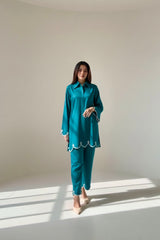 Teal Cambric Embellished Set