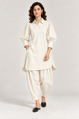 The Sculpted Poplin Set – White