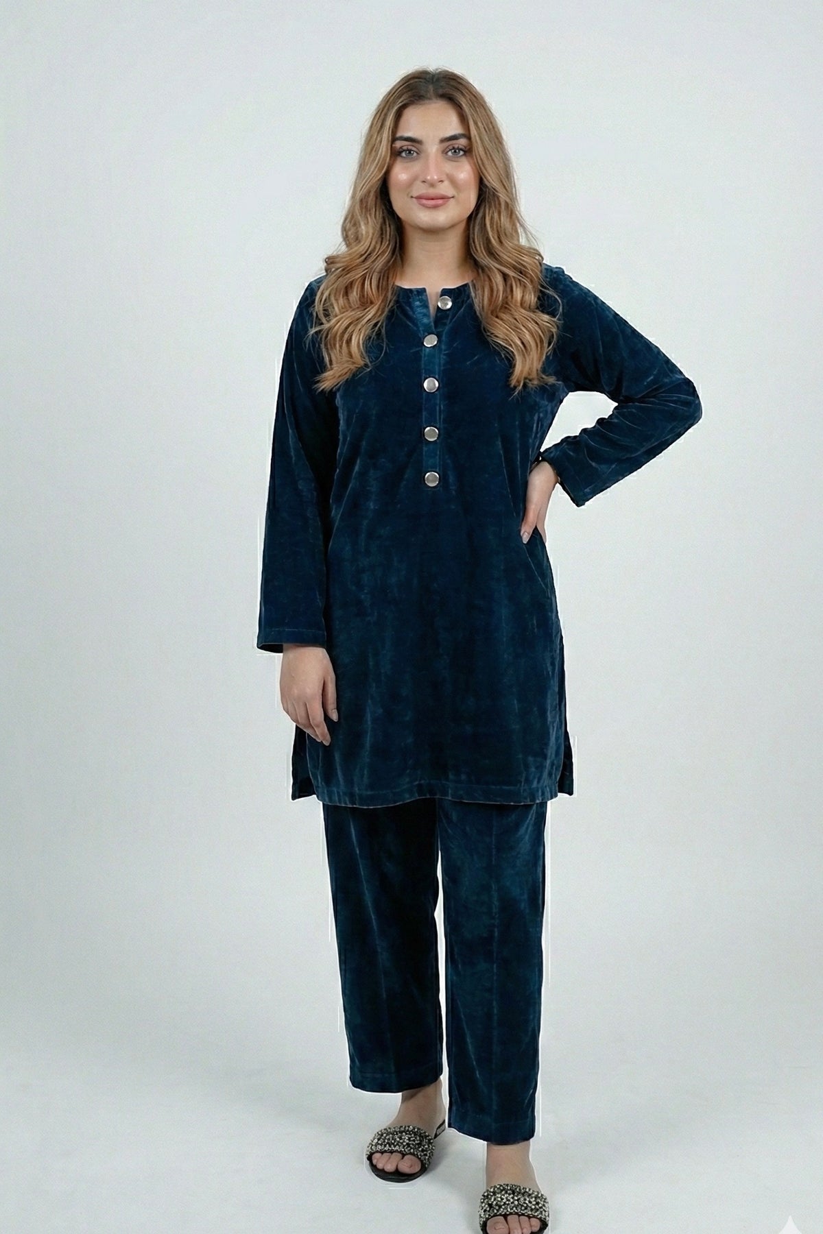 Teal Velvet Coord Set