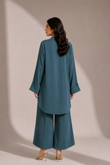 Teal Zinc Nida Crepe Set