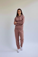 Cozy Fleece Straight Pants Tea Pink